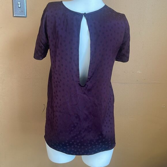 NWT Aritzia Wilfred 100% Silk Cypres Keyhole Back Top Purple Size XXS - Picture 6 of 15